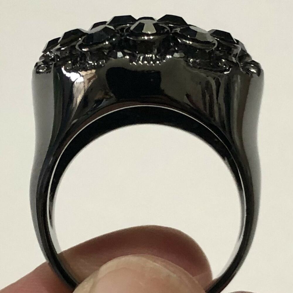 Nwot Premier Designs Jewelry Galaxy Ring Hematite Plated With Crystals Sz 12 View 5